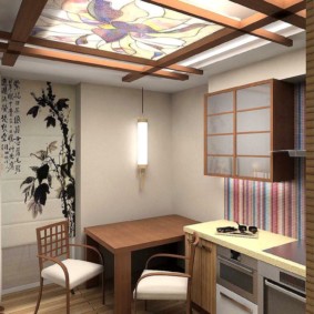 Keukeninterieur in Japanse stijl