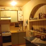 Open shelf in the kitchen wall niche