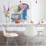 Moderne stoelen met plastic stoelen