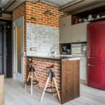 Red brick bar counter