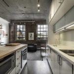 Concrete surfaces in the interior of the kitchen