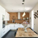 Pendant lights on a white ceiling