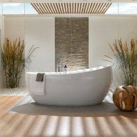 Conception de salle de bain de style oriental