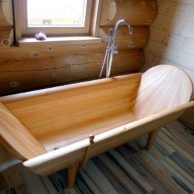 Wooden bath in the Russian hut