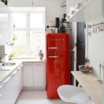 Retro buzdolabı kırmızı renk