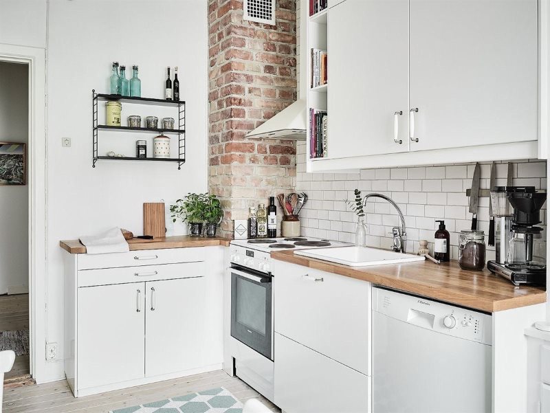 Witte Scandinavische keuken