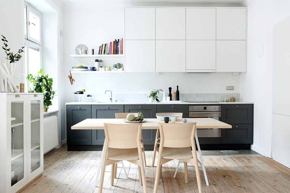 Lineaire keuken in Scandinavische stijl