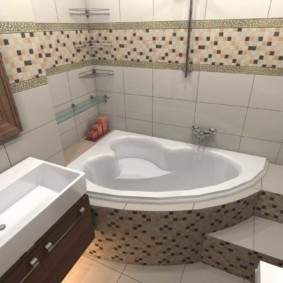 Flīžu mozaīkas vannas istabas dizains
