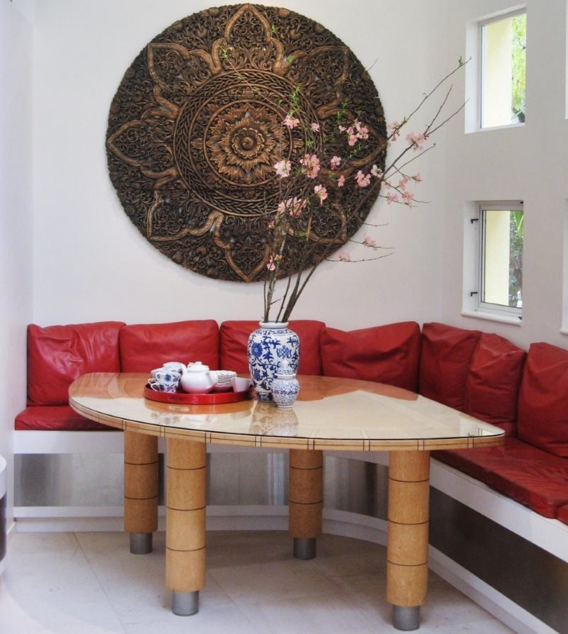 Design a relaxation area in a Japanese-style kitchen