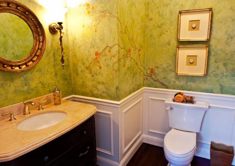 Venetian plaster on the bathroom wall