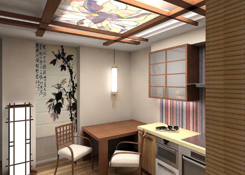 Japon tarzı kompakt mutfak tasarımı