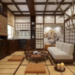 Japon tarzı mutfak-oturma odası