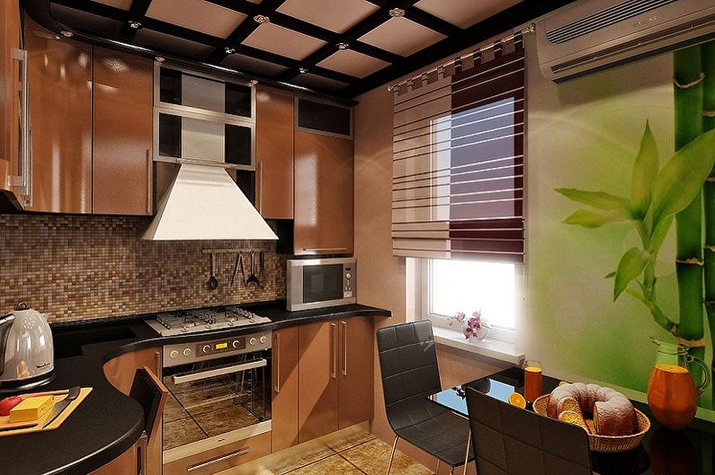 Japanese-style brown kitchen design