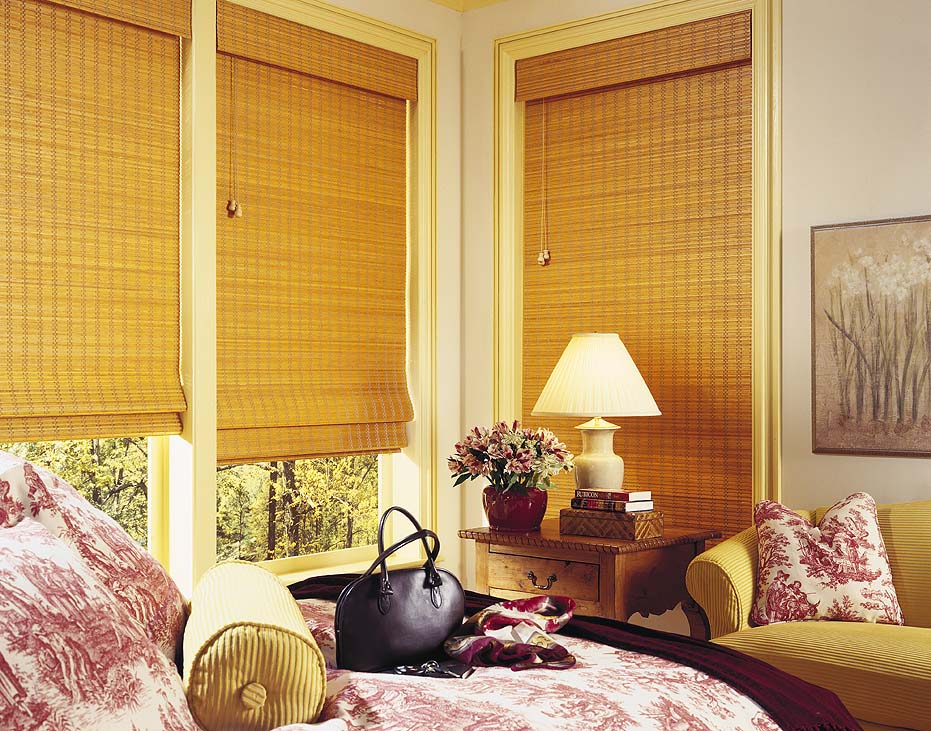 bamboo blinds in the bedroom