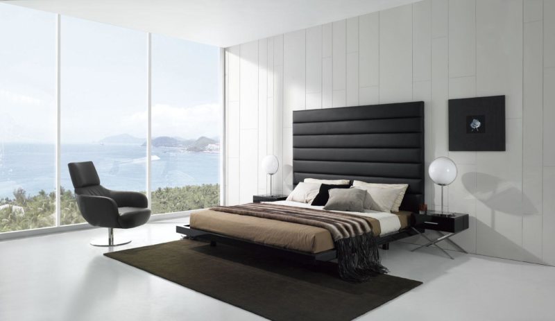 black and white bedroom photo views