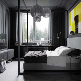 แนวคิดการออกแบบห้องนอนสีดำและสีขาว