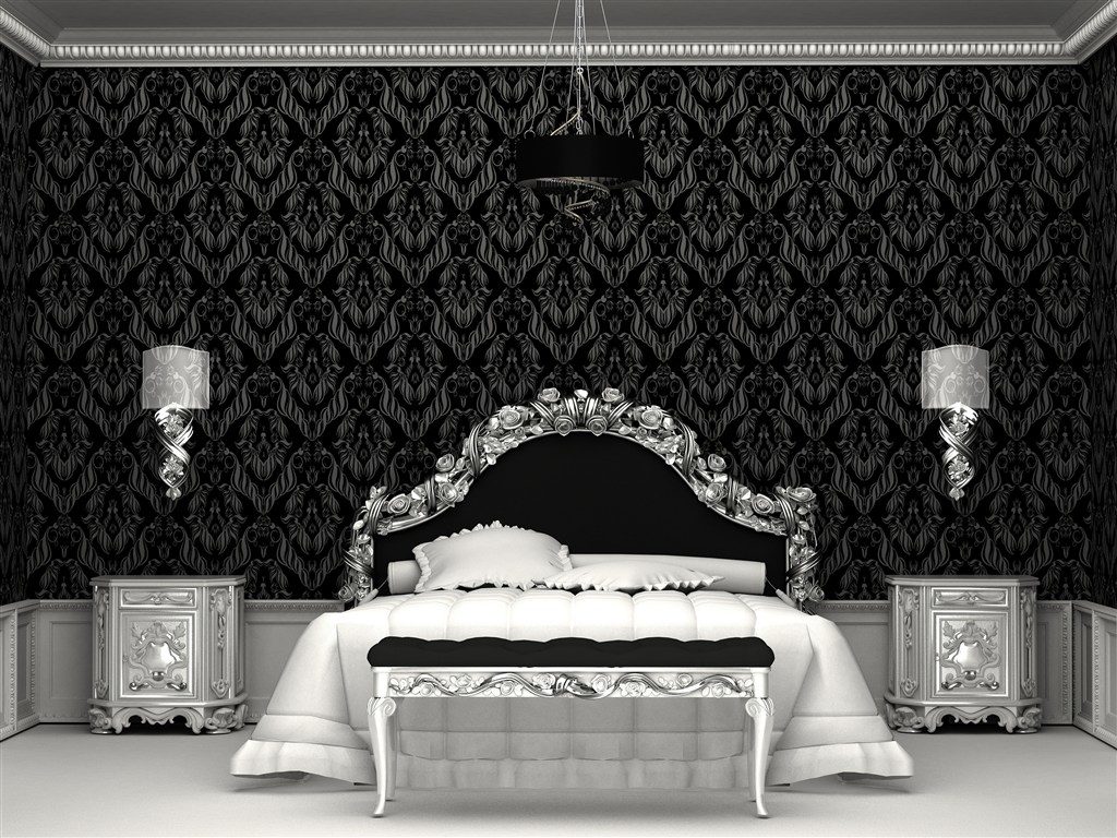 trang trí phòng ngủ màu đen và trắng