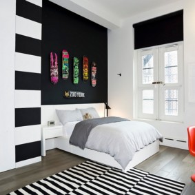 black and white bedroom design photo