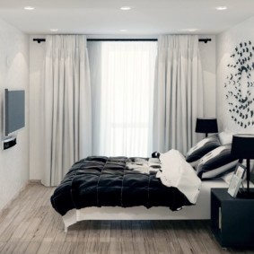 black and white bedroom decoration photo