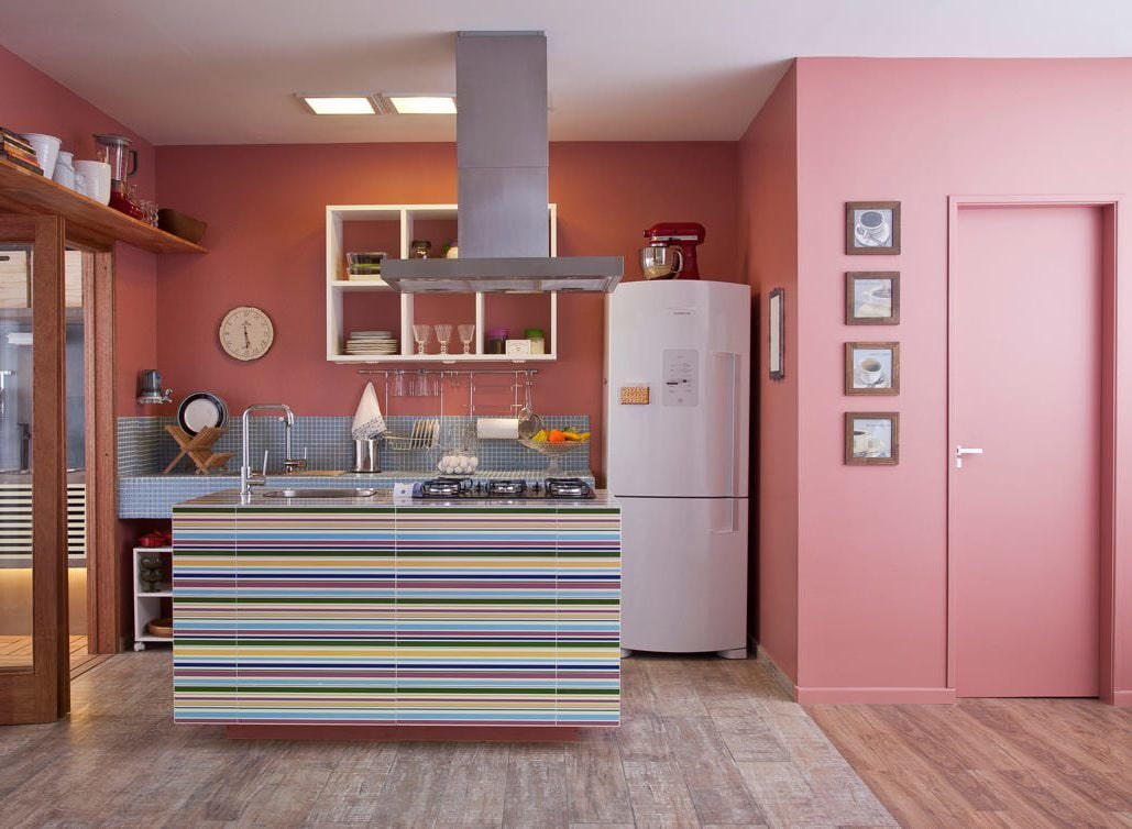 culoarea pereților din decorul foto al bucătăriei