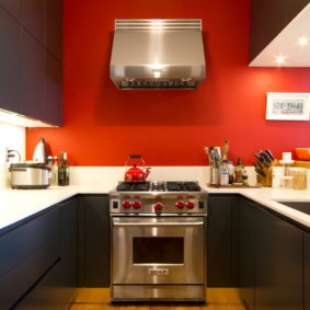 krāsu sienas virtuves interjera idejās
