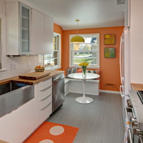 sienu krāsa virtuves interjera fotoattēlā