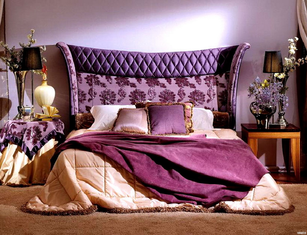 violetas guļamistabas dekoru foto