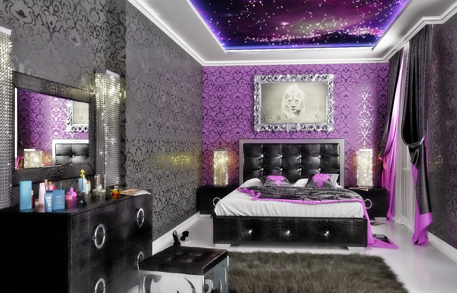 purple bedroom design photo