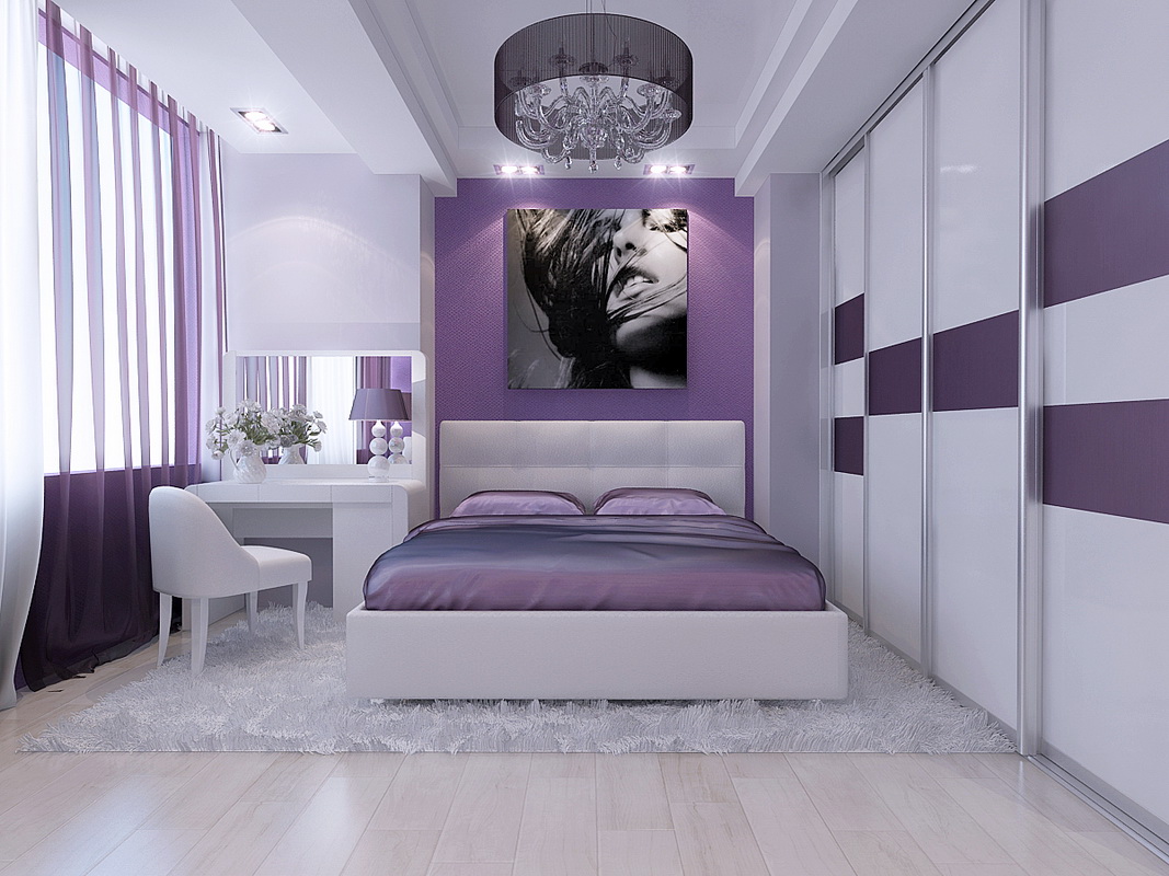purple bedroom decoration photo