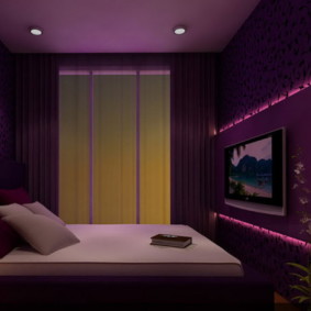 violetas guļamistabas foto skati
