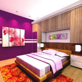 violetas guļamistabas rotājuma foto