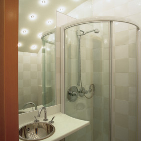 Lighting in the bathroom with shower