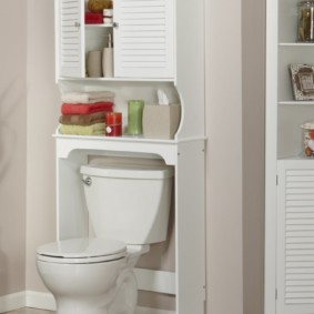 Storage system over a compact toilet