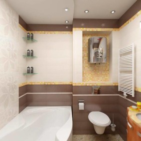 Brown ceramic tiles in the bathroom