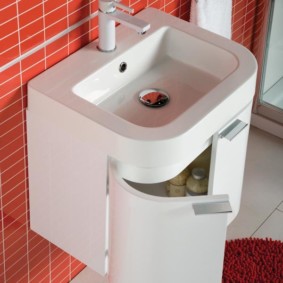 Compact washbasin with storage system