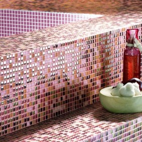 Mosaic tread in the bathroom