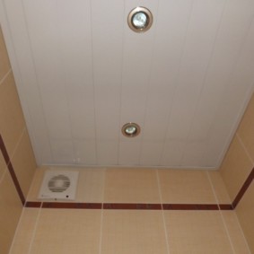 Kunststof plafond in een klein toilet