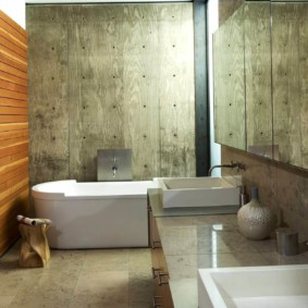 Dřevěné panely v designu koupelny