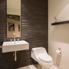 Wanddecoratie met faux stenen toilet