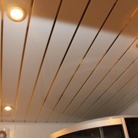 Plafond en aluminium avec éclairage halogène
