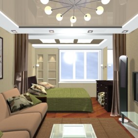 bedroom living room 17 sq m design ideas
