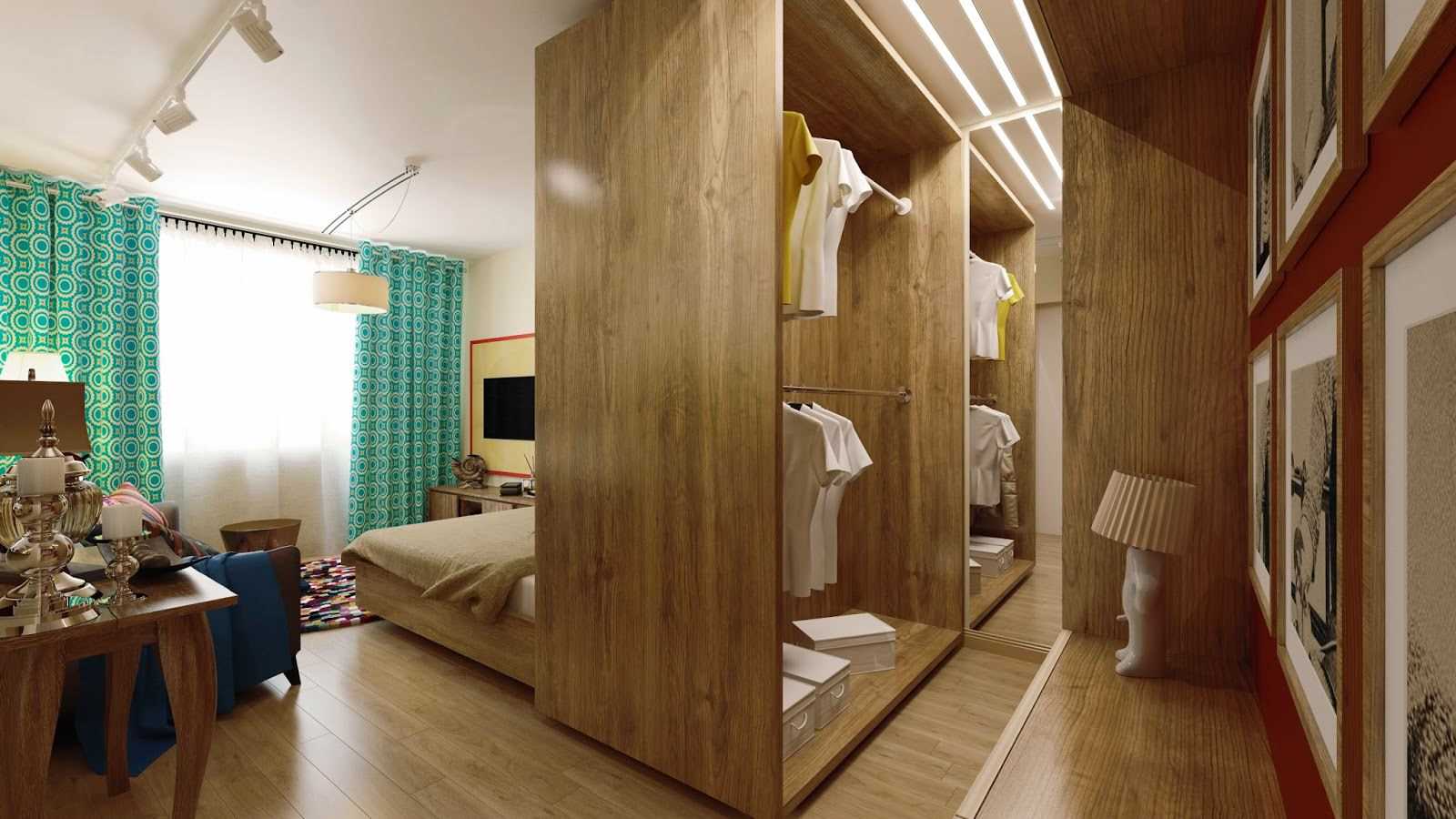 Schlafzimmer-Wohnzimmer 18 qm mit Ankleideraum