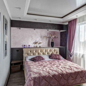 violetas guļamistabas interjera foto