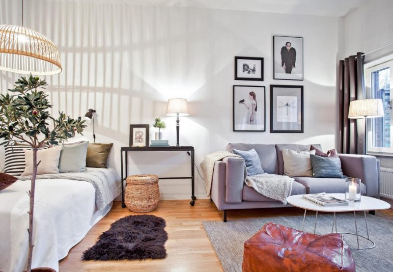 slaapkamer-woonkamer 18 m² ontwerp