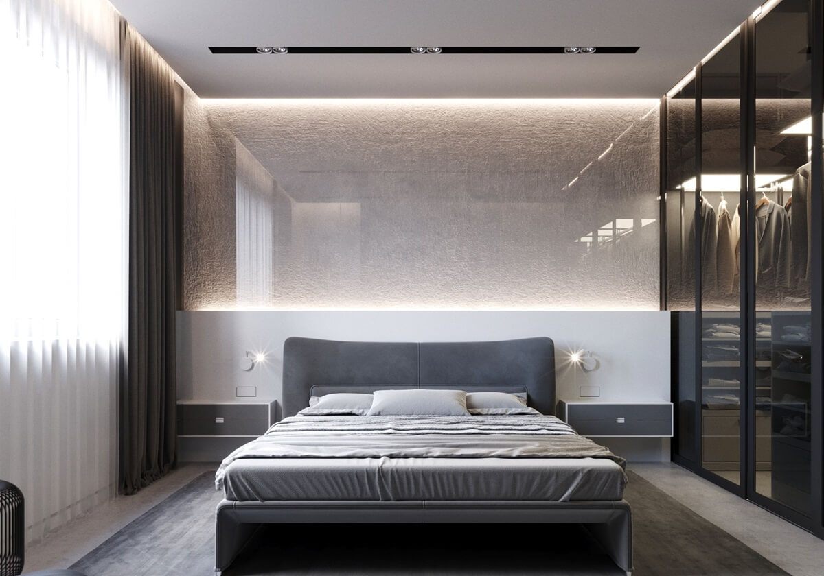 minimalistisches Schlafzimmerbett