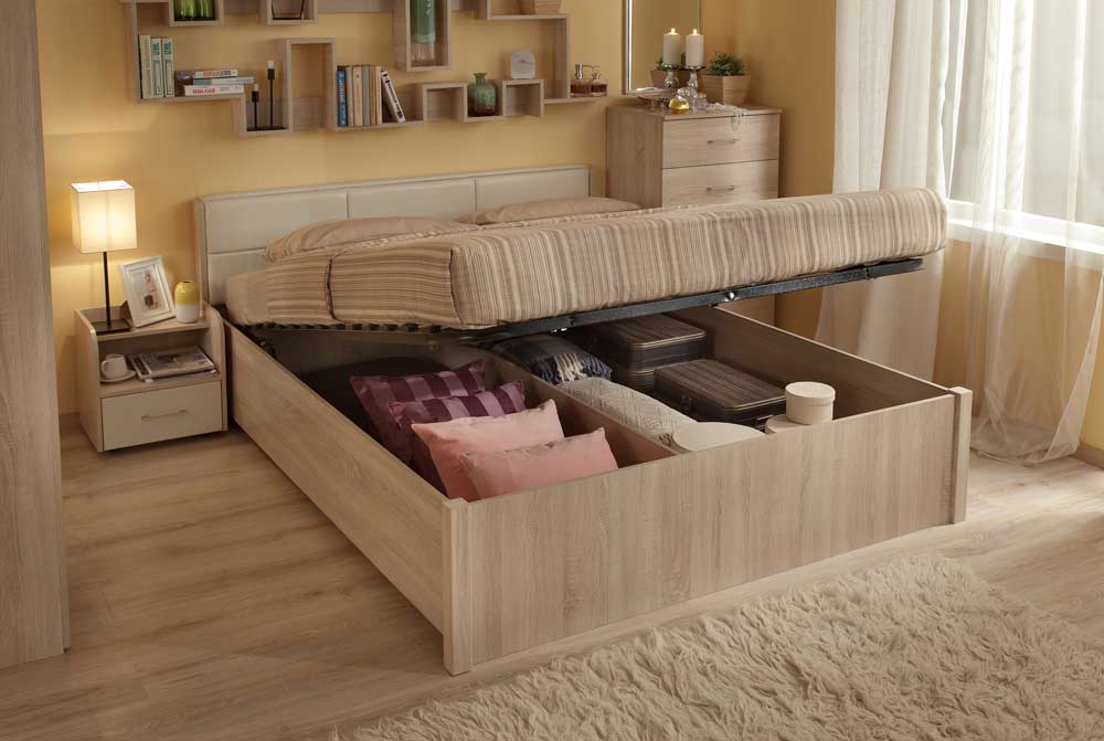 bed with drawers for things
