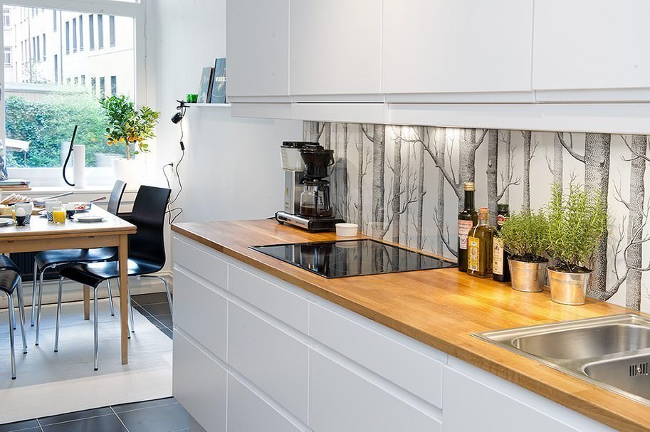 budget keuken interieur glazen schort