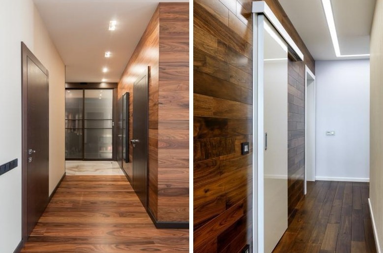 laminate on the wall in the hallway design ideas