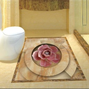 Mosaico de cerámica en el piso del inodoro