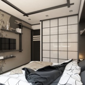 kleines Schlafzimmer im japanischen Stil
